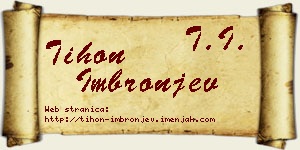 Tihon Imbronjev vizit kartica